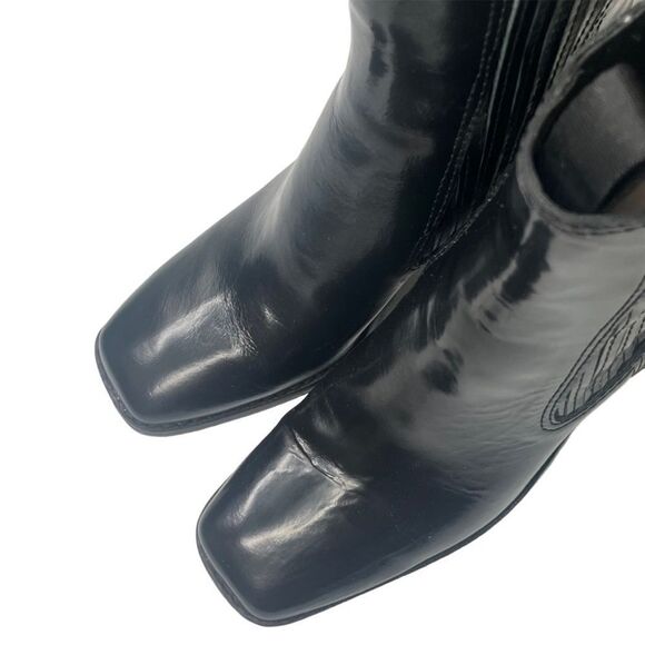 Loeffler Randall Arianna Square Toe Leather Black Ankle Boots size 6.5 - Picture 7 of 12